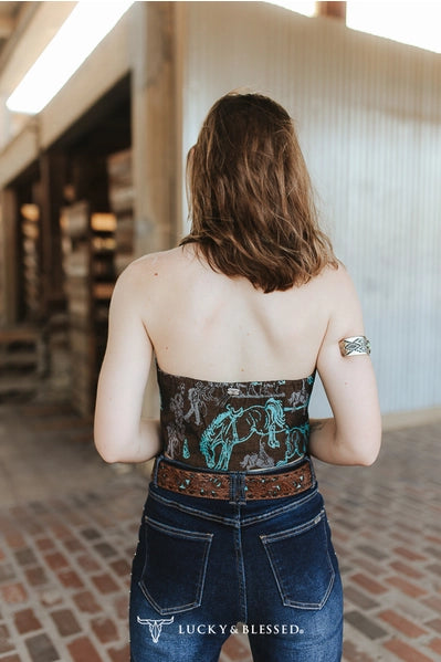 The Jacquard Lace-Up Halter