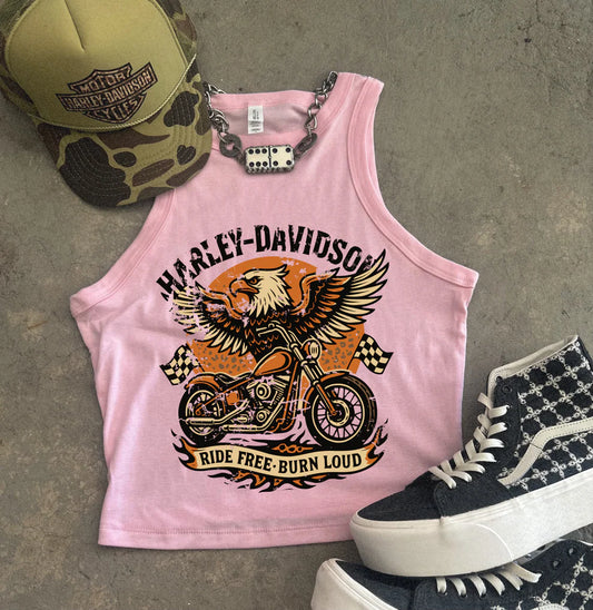 Ride free Burn loud Tank