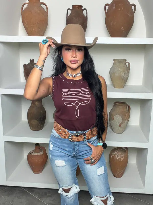 Western Wine Tank Top