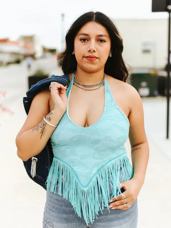 The Mint Fringe Top