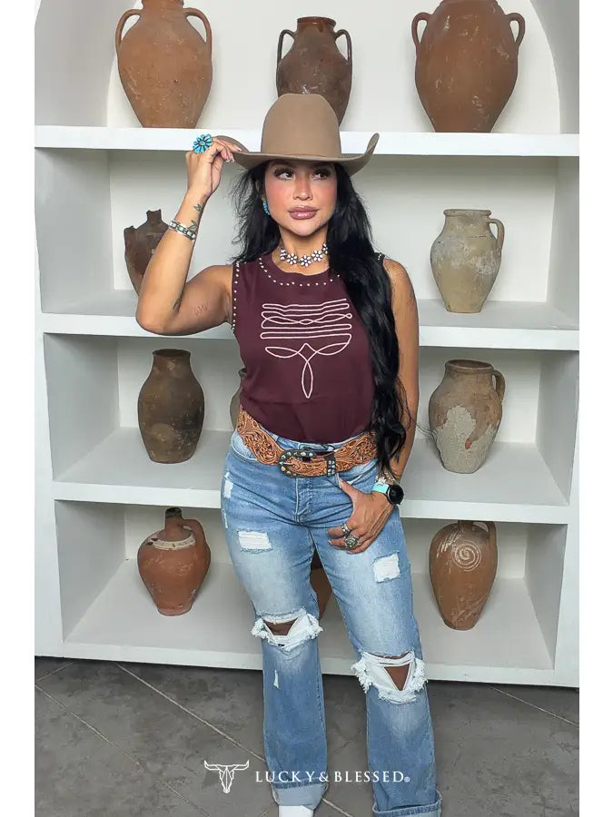 Western Wine Tank Top