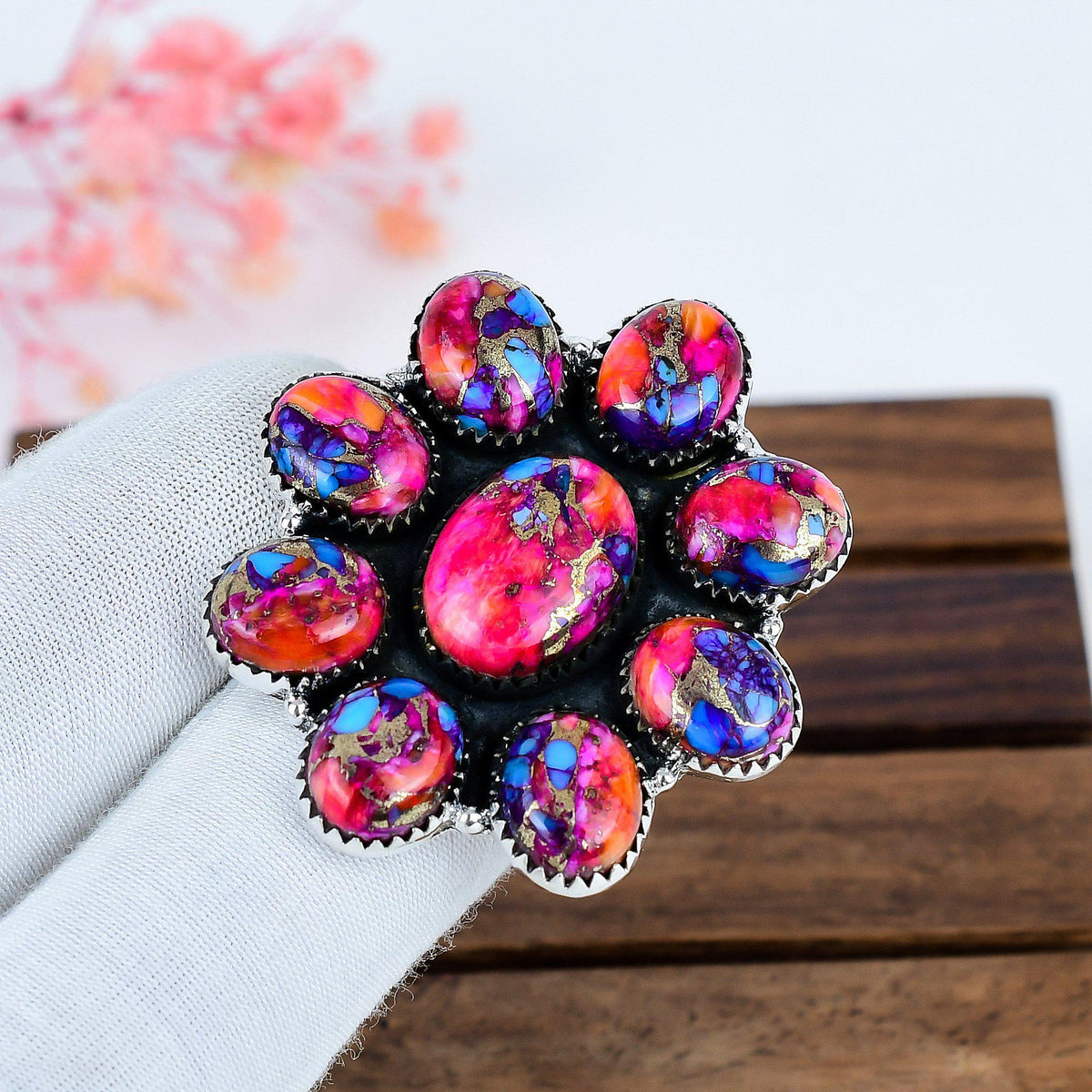 Pink Dahlia Ring